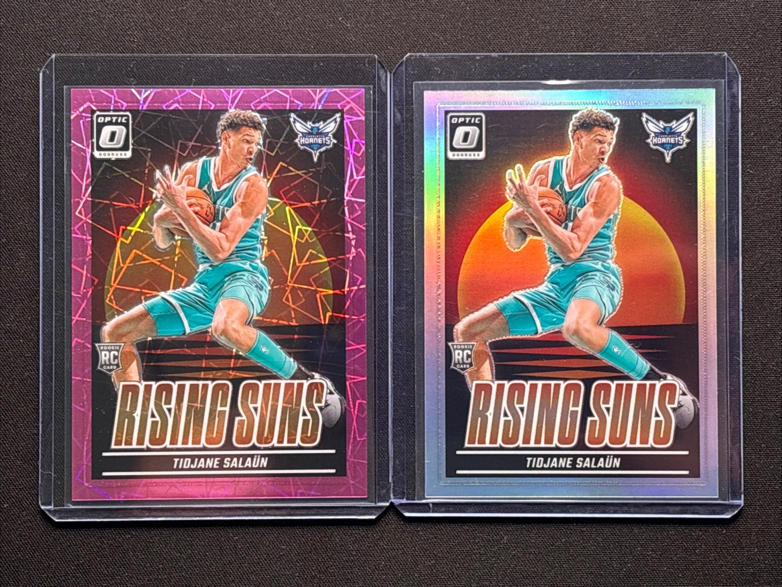 2024-25 Donruss Optic Rising Suns #12 Tidjane Salaun RC Pink Velocity Prizm /79
