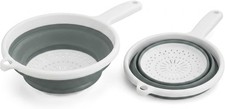 Colador colador de tamiz plegable plegable con mango para uso en cocina