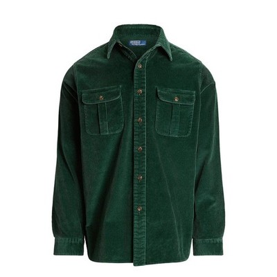 Polo Ralph Lauren Classic Fit Wildleder-Patch Cordhemd Moosachat