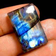 100 Natural Labradorite Radiant Shape Cabochon Loose Gemstone 24.5 Ct 24X15X6mm