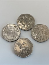 Job Lot 1970s 50p Coins, 4 Total.