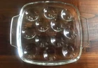 1 Vintage PYREX FRANCE Escargot/Deviled Eggs Glass PLATE/TRAY