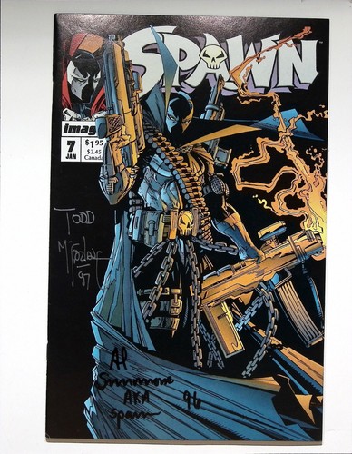 SPAWN # 7  - SIGNED BY TODD MCFARLANE & AL SIMMONS - NO CERT (1993). 
