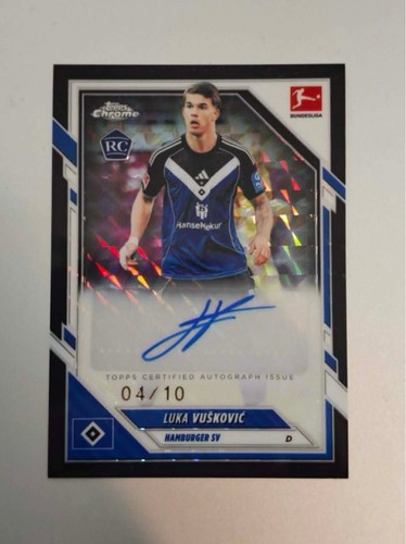 Luka Vuskovic [Black] #BA-LV 2025 Topps Chrome Bundesliga Autograph card