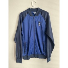Tottenham Hotspur FC Official Track Jacket Mens Large Blue Full Zip Spurs Soccer