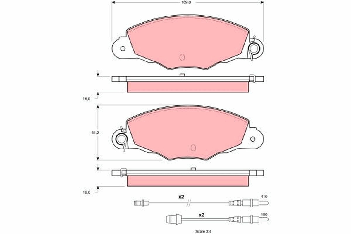 Kit plaquettes TRW GDB1336 pour les trajets en CITROËN XANTIA Break