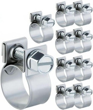 10PCS 5/16" 304 Stainless Steel Adjustable Mini Hose Clamps for Automotive Use