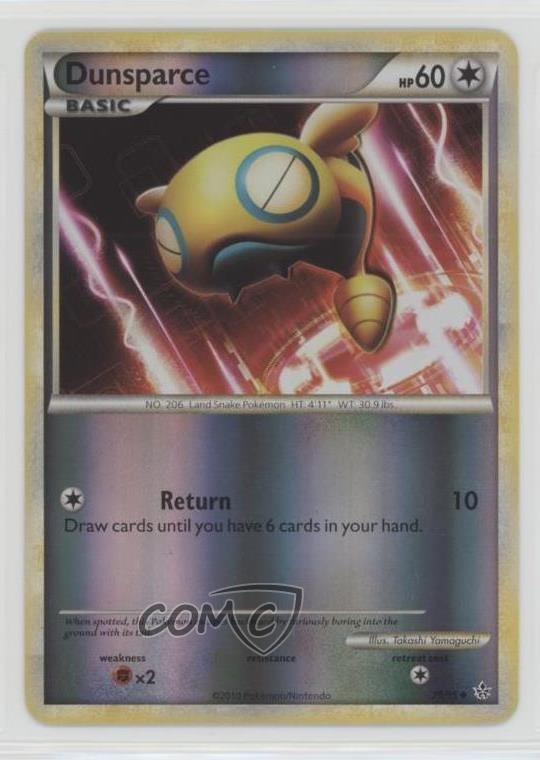 Dunsparce Reverse Foil Pokémon HeartGold & SoulSilver Unleashed #29 2010