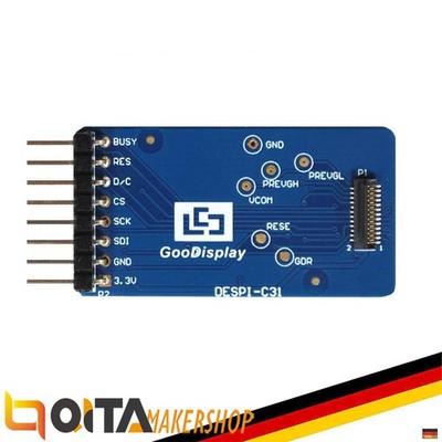 GoodDisplay 3.1 Zoll E-Paper HAT Adapterplatine, DESPI-C31, 25 Pin (0,3mm) SPI