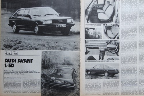 Original 1980 Motor extracted mag road test No 5/80 (folded) AUDI AVANT L-5D