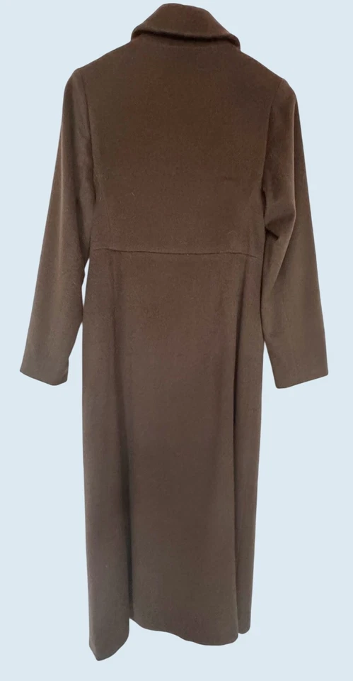 J MENDEL Paris Chocolate Brown Long Soft Full Button Coat Size S - Image 4 of 4