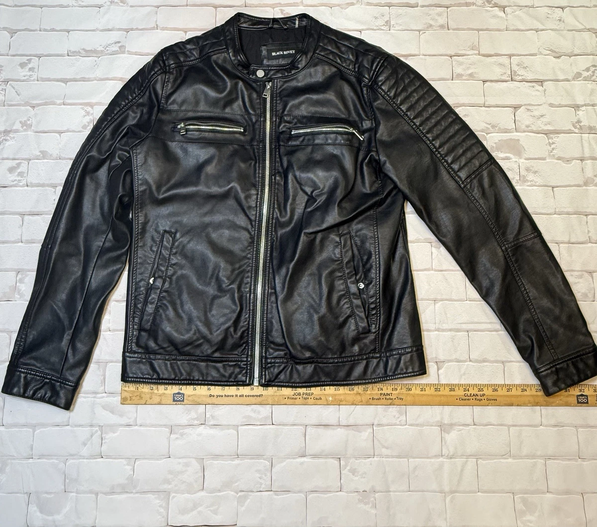 black rivet leather jacket products for sale | eBay