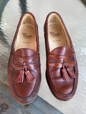 Allen Edmonds Maxfield Mens US 8.5 D Brown Leather Braided  display picture 2