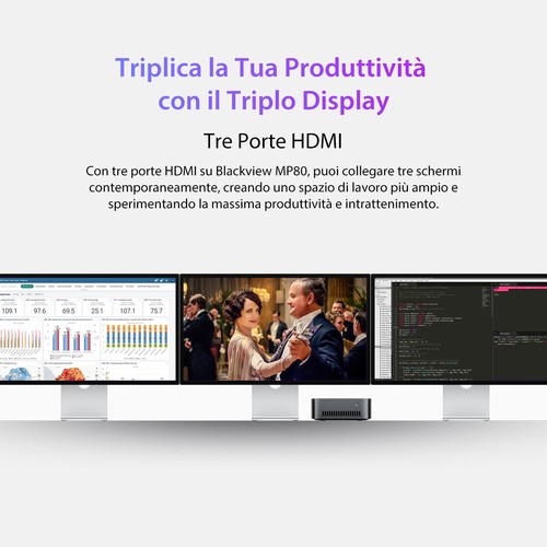 Blackview MP80 Mini PC Intel N5095 16GB DDR4 512GB/1TB SSD Win 11 Tre Porte HDMI - Bild 11 von 17