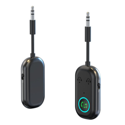 2-in-1 Bluetooth 5.3 Empfänger Auto Audio Adapter AUX Wireless 3.5mm Klinke KFZ