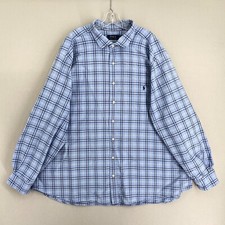 Polo Ralph Lauren Oxford Cotton Shirt Mens 4XB BIg Blue Plaid Long Sleeve 