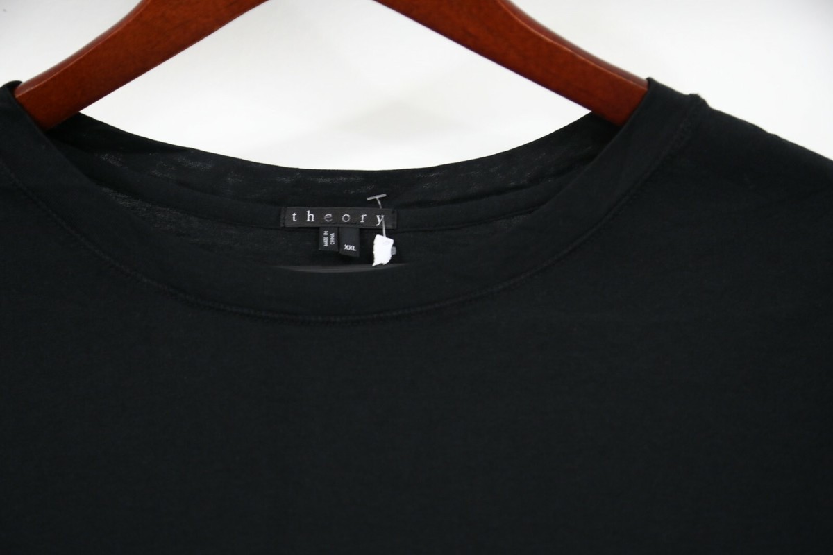 theory◆長袖シャツ/--/シルク/BLK/01-3108208-050-901 901 THEORY Silk Blend Long Sleeve Crew Neck Shirt Size XXL