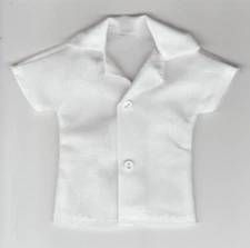 Homemade Doll Clothes-Solid White Shirt that fits Ken Doll B4