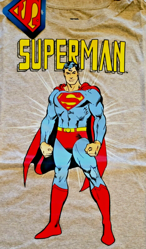 Superman - DC Comics - Graphic T Shirt- Gray- Size Small