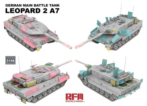 RYEFIELD MODEL RFM RM-5108 1/35 German Main Battle Tank Leopard 2A7 - Picture 4 of 8