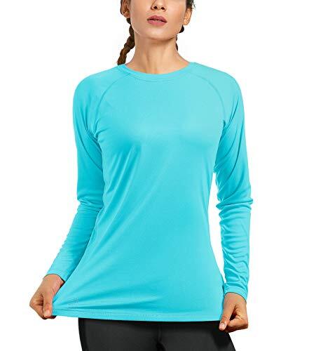 Women's Long Sleeve UPF 50+ UV Sun Protection Shirts Rash Guard Medium Blue - Picture 2 of 7