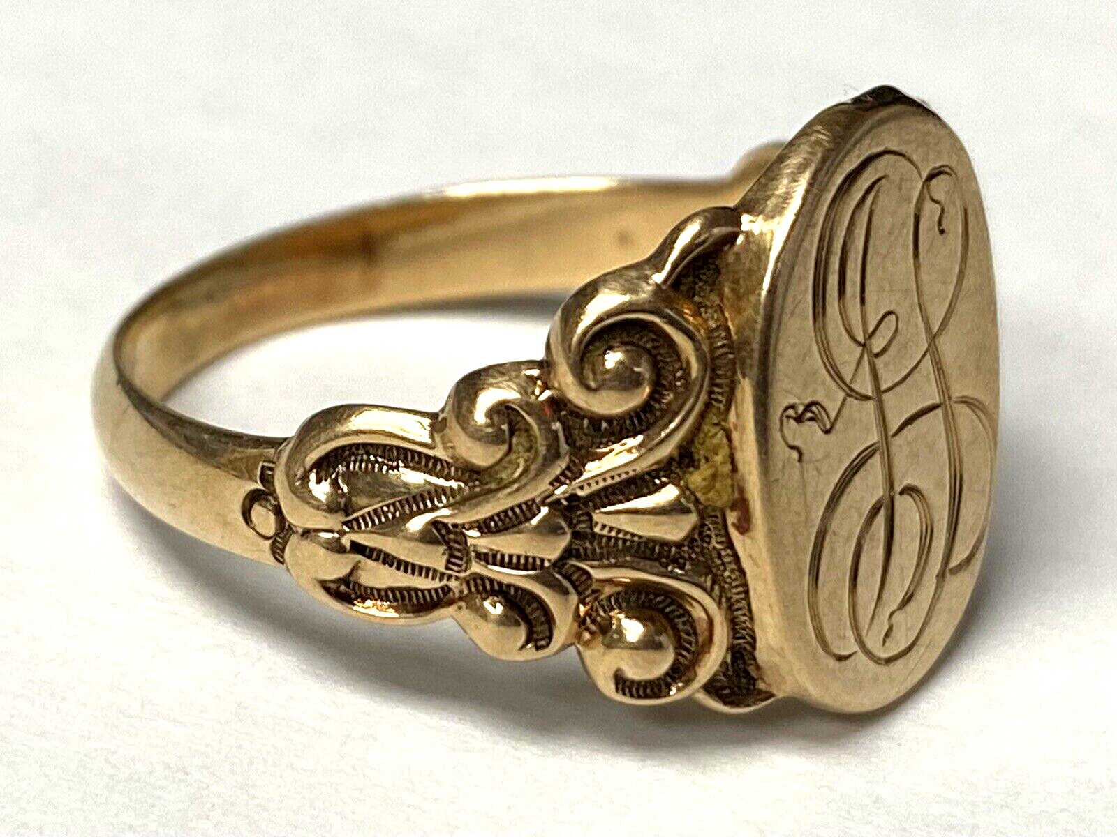 Antique 10K Solid Yellow Gold Initial Letter Mono… - image 6