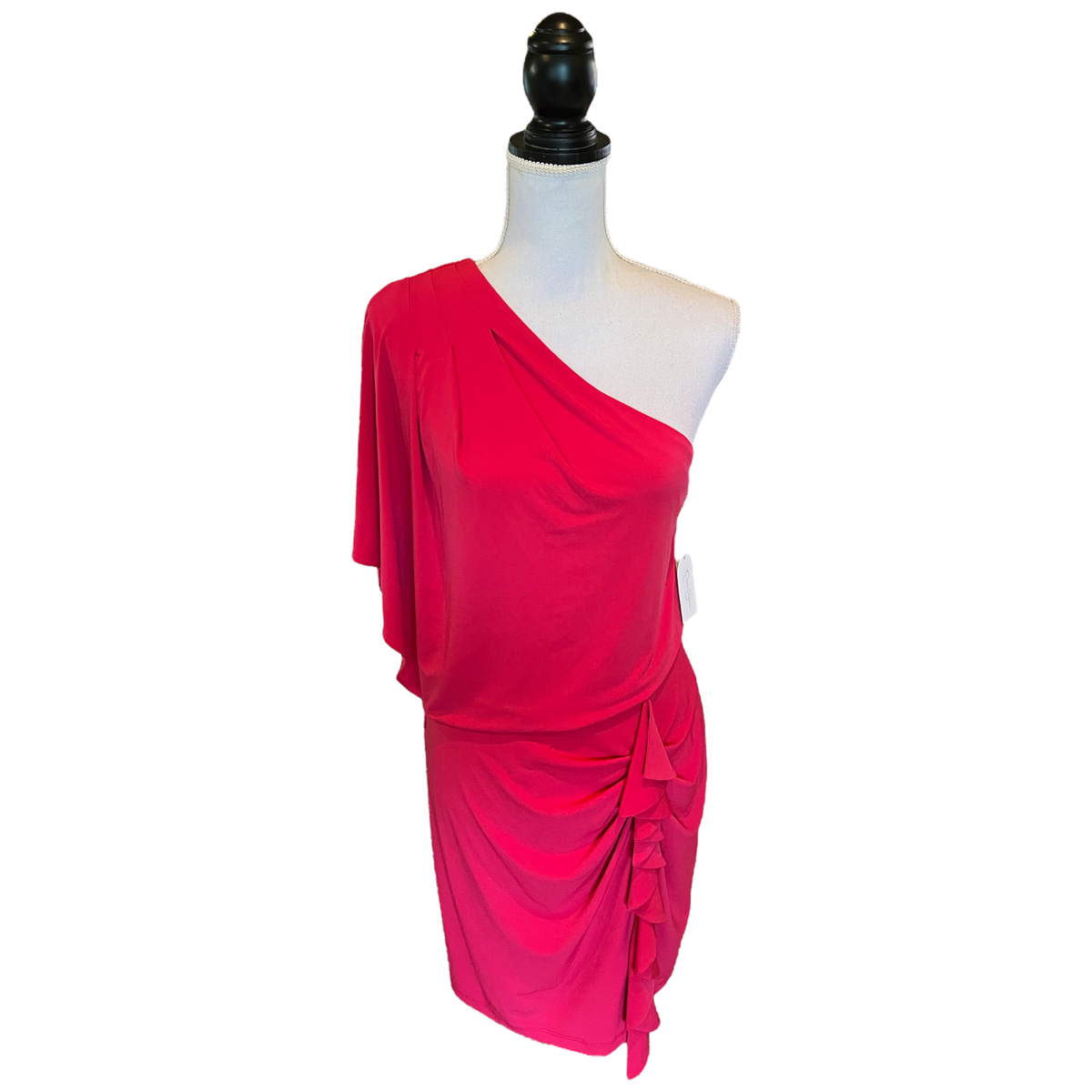 jessica simpson one shoulder dress Jessica Simpson Red One-Shoulder Ruched Back Stretch Jersey Dress - MSRP $128