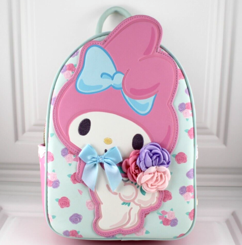 Sanrio My Melody Mini Backpack Pastel Floral Hello Kitty Faux Leather New 2023