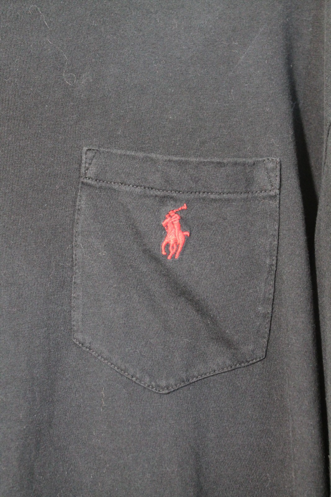 Ralph Lauren Camicia Uomo L Nero Rosso Pony Tasca Casual Preppy Comfort Uomo