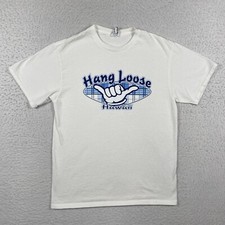 Hang Loose Shirt Mens Medium White Hawaii Surfer Islands Skater Beach Vacation