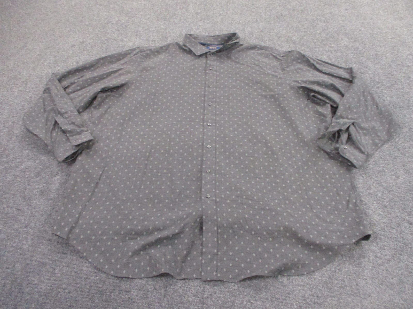 Polo Ralph Lauren Camicia Uomo 4XLT Grigio Diamante Western Pony Classica Lavoro Adulto