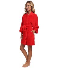 NEW JOSIE BY NATORI RED FLEECE WRAP ROBE SZ M MEDIUM