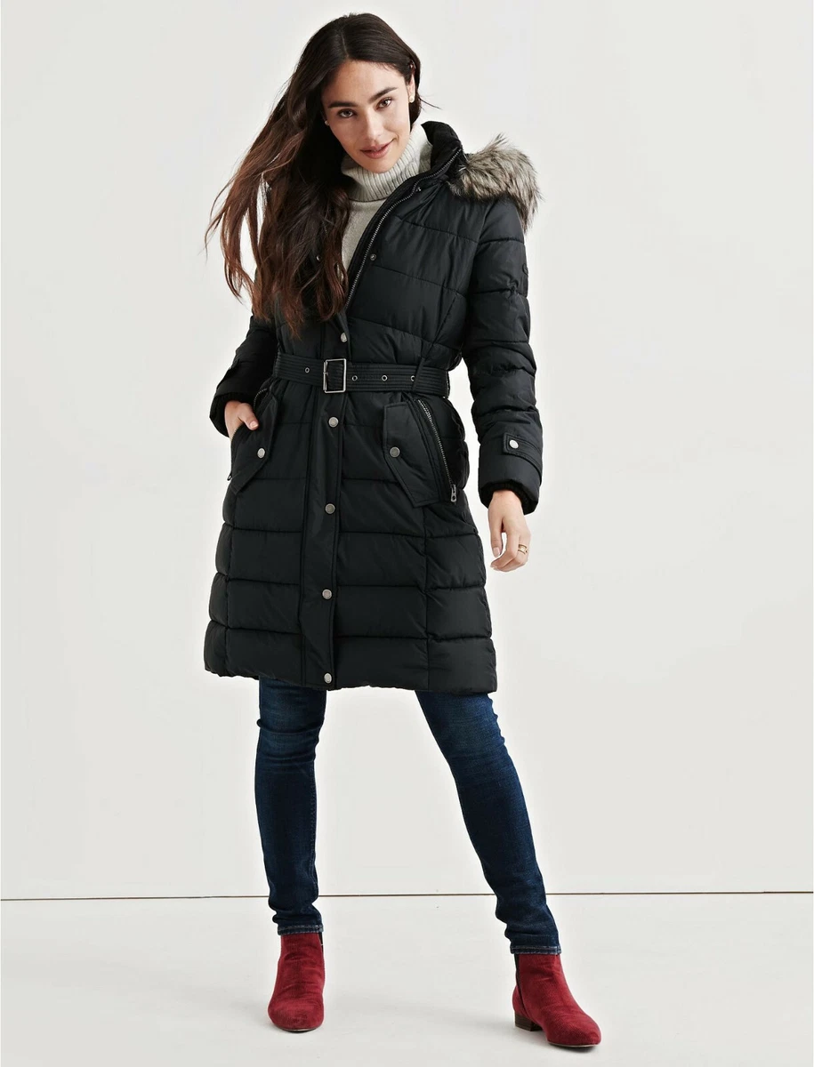 Lucky brand faux fur trench coat sales