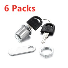 6Pcs/Set 20mm Cylinder Cam Key Locks Tool Box File Cabinet Desk Drawer w/12 Keys