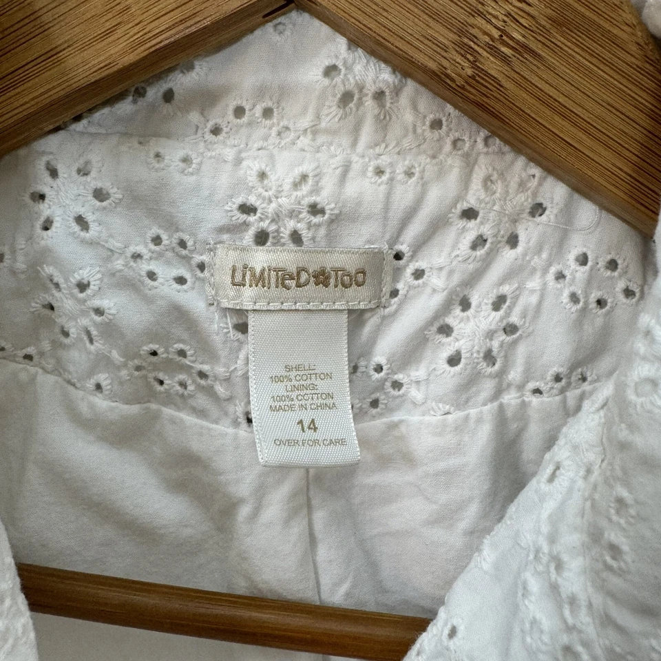 Chaqueta corta LIMITED TOO talla 14 para niña forrada con ojales blancos Foto 4 de 4