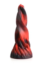 XR Brands Creature Cocks Hell Kiss Twisted Tongues Silicone Fantasy Dildo - Red