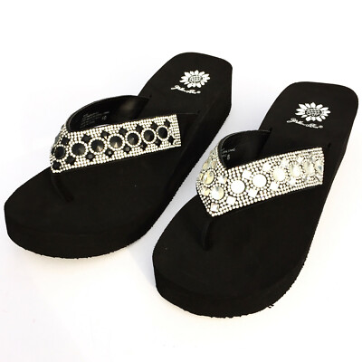 yellow box sandals white