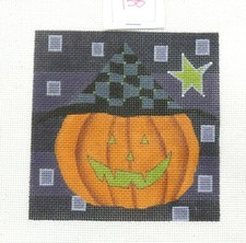 Ditto Halloween Pumpkin Handpainted Needlepoint Canvas