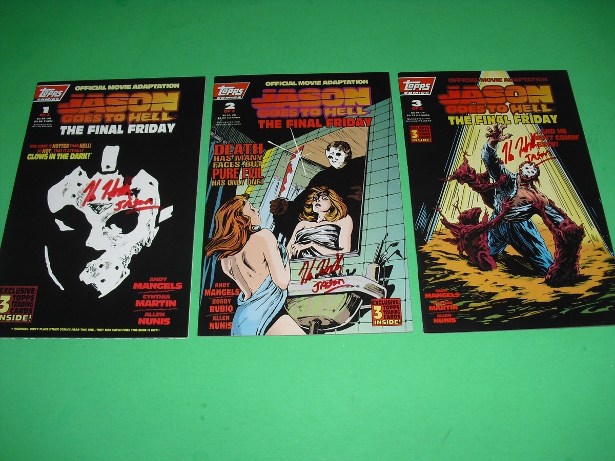 Jason Goes to Hell The Final Friday 1 2 3 signed Kane Hodder VF to