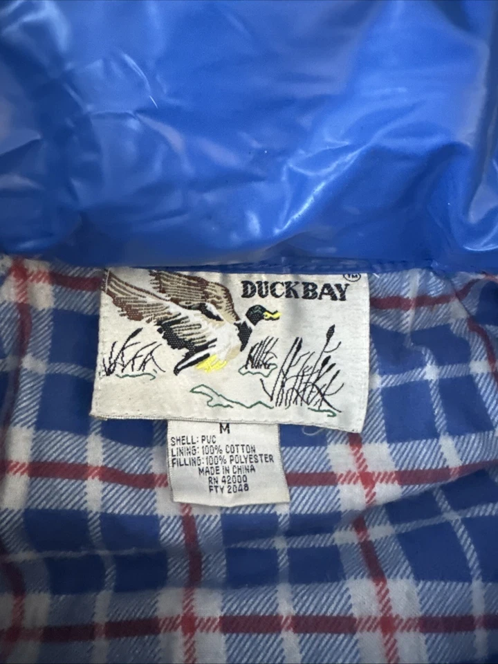 Vintage Duck Bay BLUE PVC Collared Snap Rain Jacket Size M - Image 2 of 4