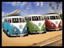 METAL VINTAGE SHABBY-CHIC TIN CAMPER VANS PLAQUE/FRIDGE MAGNET