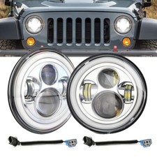 Pair 7 Led Projector H4 Headlights For 1953-1977 Ford F-100 F-250 F-350 Pickup