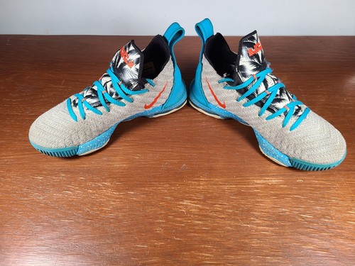 Nike Lebron XVI 16 GS "South Beach" Light Bone Tour Yellow AQ2465-076 Size 6y - Picture 5 of 10
