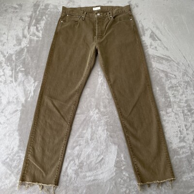 Mother MR Jeans Men 33x28.5 Light Brown Button Fly Ankle Fray USA Made NWOT $248
