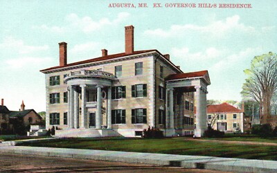 Postcard ME Augusta Maine Ex Governor Hills Residence Vintage PC e3753