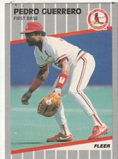 FREE SHIPPING-MINT-1989 Fleer Pedro Guerrero #451 CARDINALS PLUS BONUS CARDS
