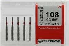 Dental Diamond Burs, Fine Grit Multi-Use, 5 Pcs/Pk [108CD-58F]