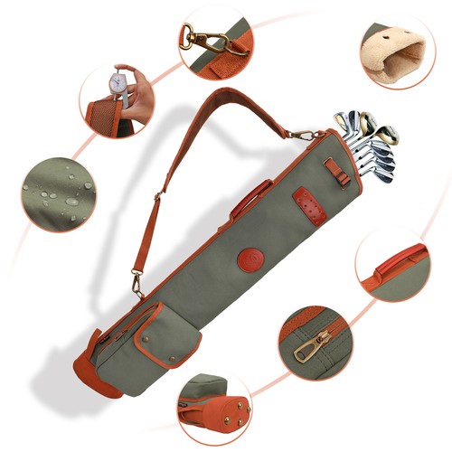 TOURBON Lightweight Practice Carry Golf Bag Sunday Travel Canvas Driving Range - Picture 24 of 24