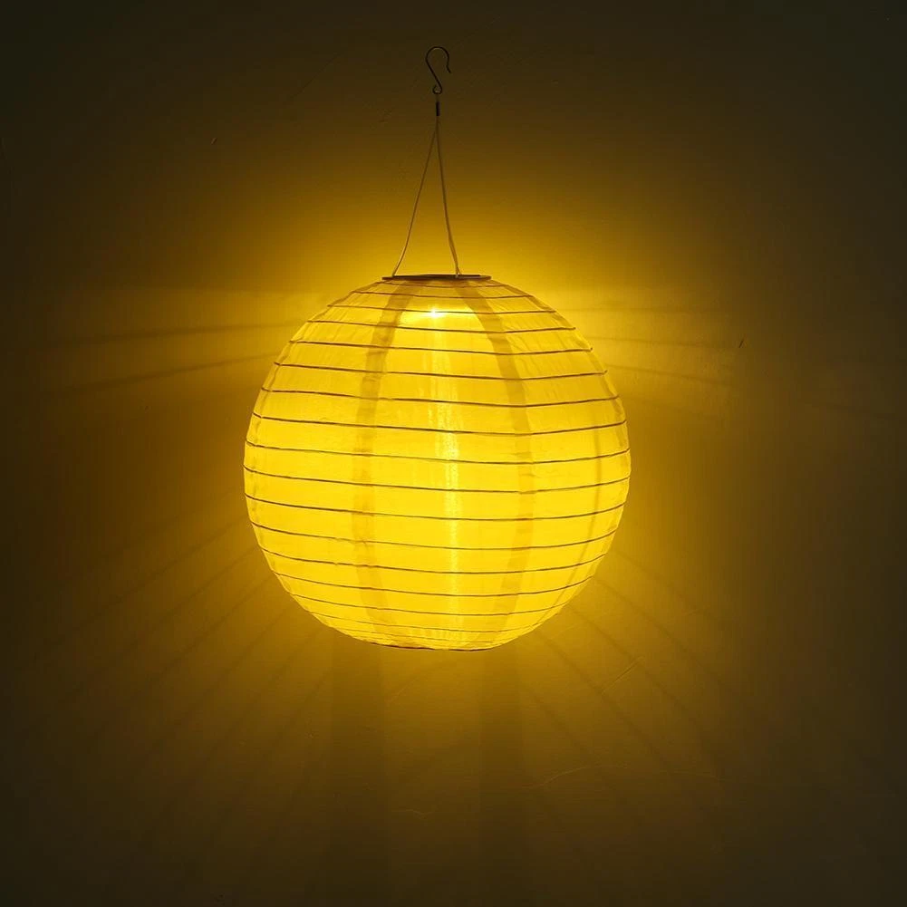 8 inch LED Round Solar Lantern Waterproof Pendant for Garden Decor