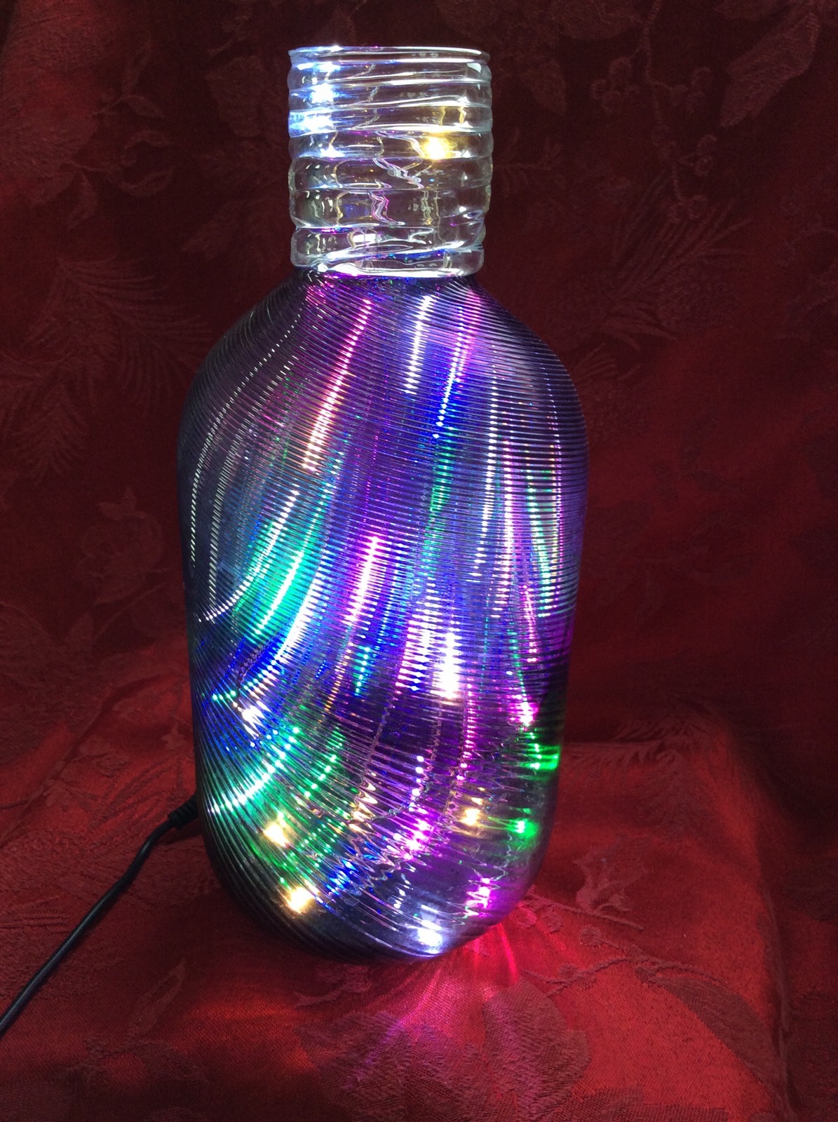 Purple Spiral Bling Bottle Lamp LED